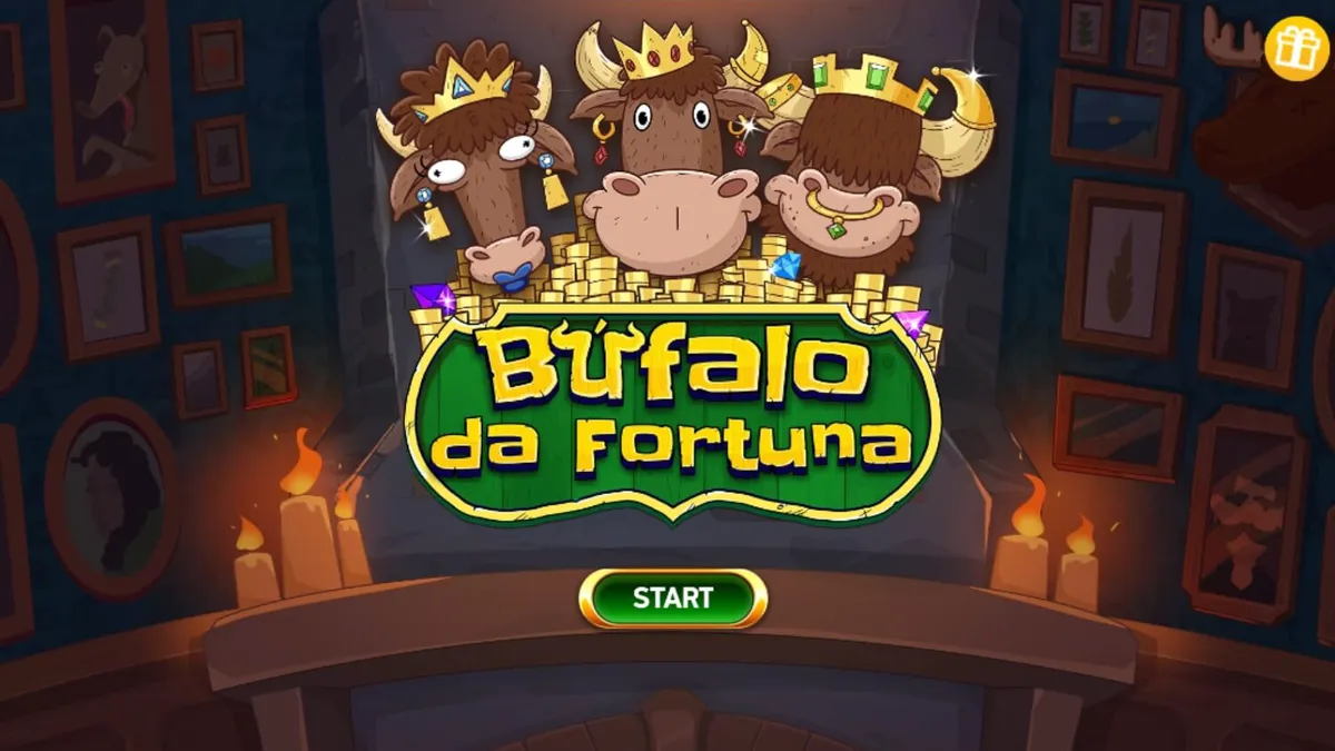 Tampilan antarmuka mobile slot Buffalo da Fortuna dengan latar belakang padang rumput Amerika